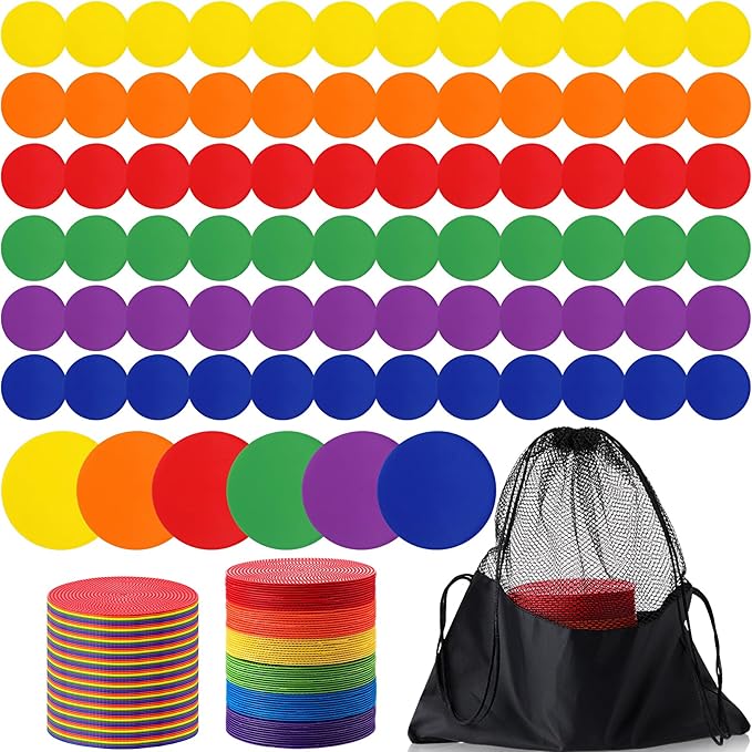 TPE Floor Spot Markers Dots for Gym Flat Non Slip Spot Marker Dance Dot for Classroom Gym Sports Soccer Basketball Agility Training Field Marking Equipment