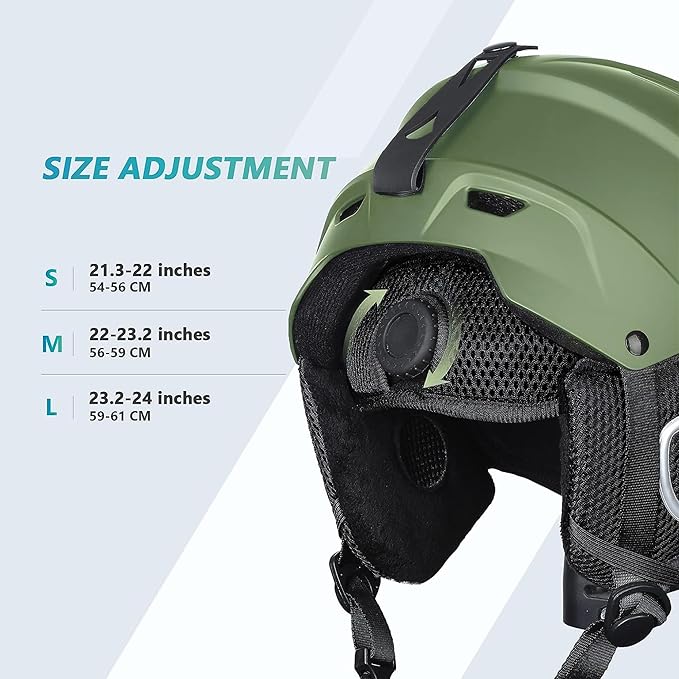 VANRORA Ski Helmet, Snowboard Helmet for Men & Women, Climate Control Venting, Dial Fit, Goggles Compatible, Removable Fleece Liner and Ear Pads, Safety-Certified