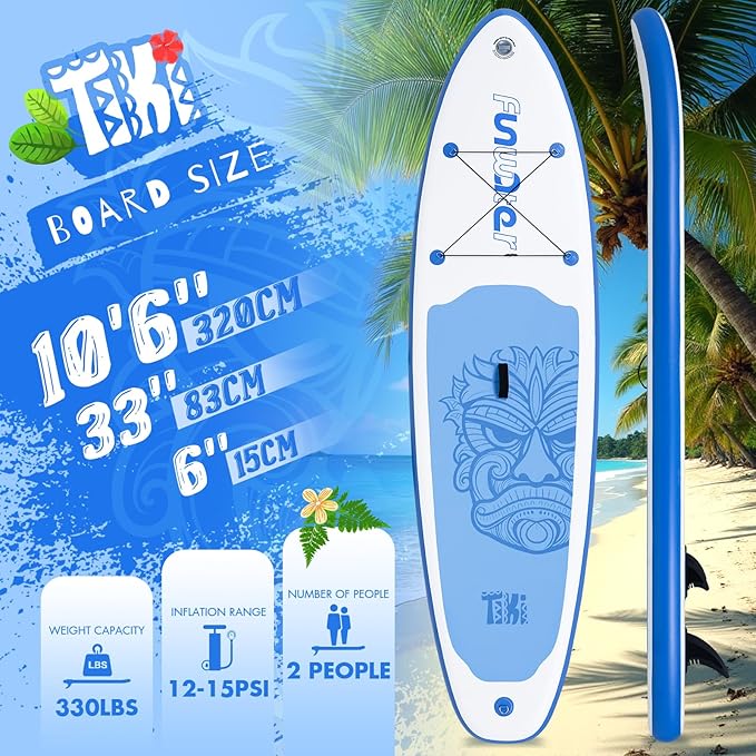 FunWater Inflatable Ultra-Light Stand Up Paddle Board for All Skill Levels with Premium SUP Paddleboard Accessories,Non-Slip Comfort Deck for Youth & Adults