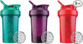 BlenderBottle Classic V2 Shaker Bottle Perfect for Protein Shakes and Pre Workout, 20-Ounce (3 Pack), Red, Green, Plum