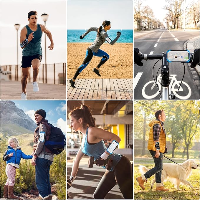 Cikyner Running Armband : 3 in 1 Sports Phone Holder - 360 Rotatable & Detachable for 4.5-7'' iPhone - Gym Running Hiking