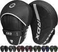 RDX Boxing Pads Curved Focus Mitts, Maya Hide Leather Kara Hook and jab Training Pads, Adjustable Strap Ventilated, MMA Muay Thai Kickboxing Coaching Martial Arts Punching Hand Target Strike Shield