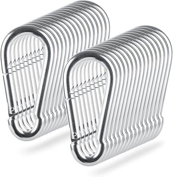 Spring Snap Hooks M5 M6 M8 M10 Carabiner Heavy Duty Carabiner Clips Galvanized Steel Quick Links Caribiniers Hammocks Hooks for Camping Hiking Outdoor Swing Pet Leash Gym