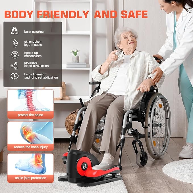 ANCHEER Under Desk Elliptical, Ellipse Leg Exerciser for Seniors Fully Assembled , Electric Seated Pedal Exerciser with Remote Control & 12 Adjustable Speed/Resistance