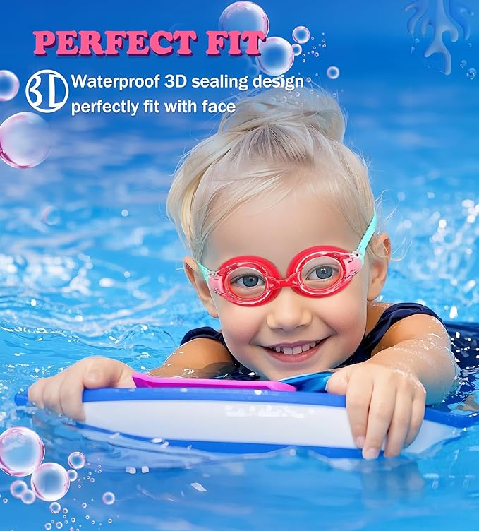 Aegend 2 Pack Kids Goggles, Swimming Goggles for Kids Age 4-16 Boys and Girls Youth, Anti-Fog Waterproof Anti-UV Pool Goggles