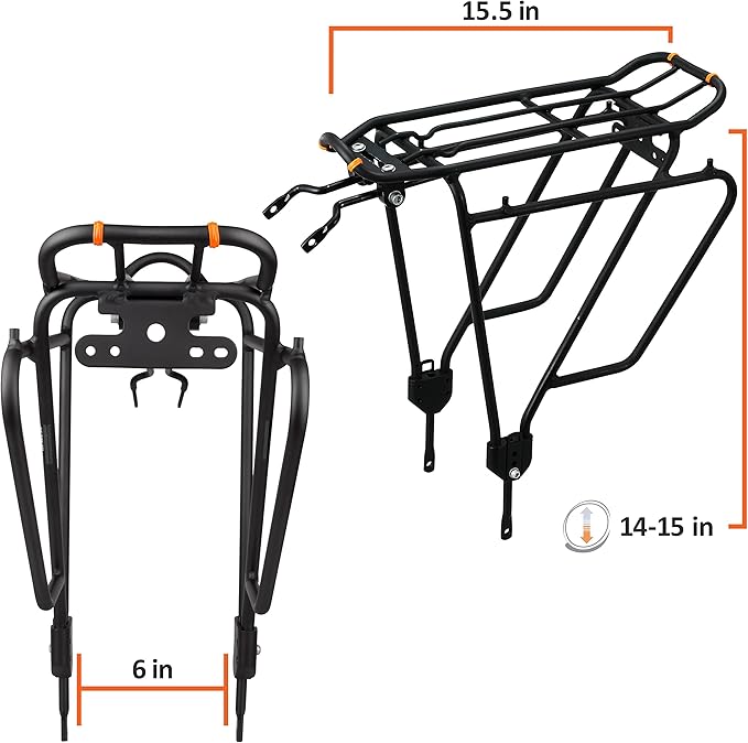 Ibera PakRak Touring Bicycle Seatpost/Disc/Non/Disc Rack and Quick Release Bag