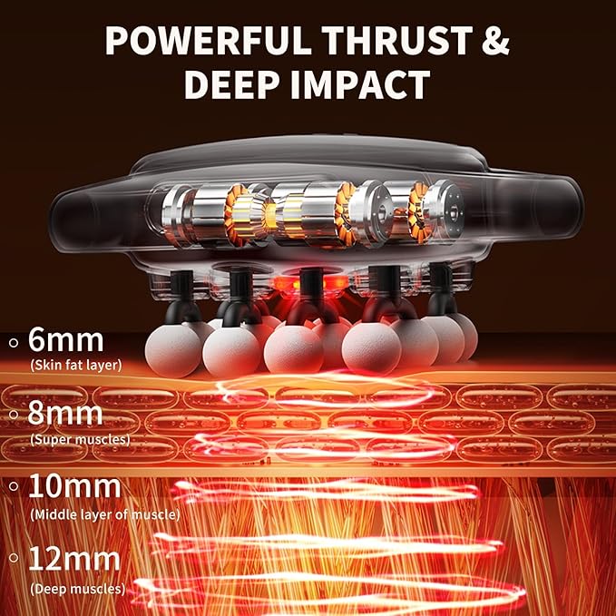 VTT 16-Head Massage Gun Set, Deep Tissue Percussion Massager with 3 Modes & 30 Intensities,Quiet Muscle Massage Gun for Back,Shoulders, Legs, Foot, Body Muscle Pain Relief