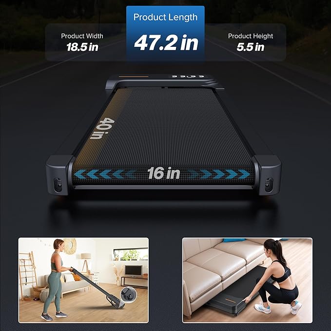 WELLFIT Walking Pad Treadmill with 10% Auto/Manual Incline for Home Office Apartment– 360 LBS Capacity, Under Desk Treadmill with Hiking Climbing Mode for Efficient Fat-Burn, Wide Running Belt