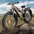 Electric Bike for Adults 1350W Peak, 48V 20AH Battery Ebike, 26" Fat Tire Full Suspension Electric Mountain Bike, 80 Miles Range, 28 MPH, 8 Speed, Torque Sensor, Labrador Pro