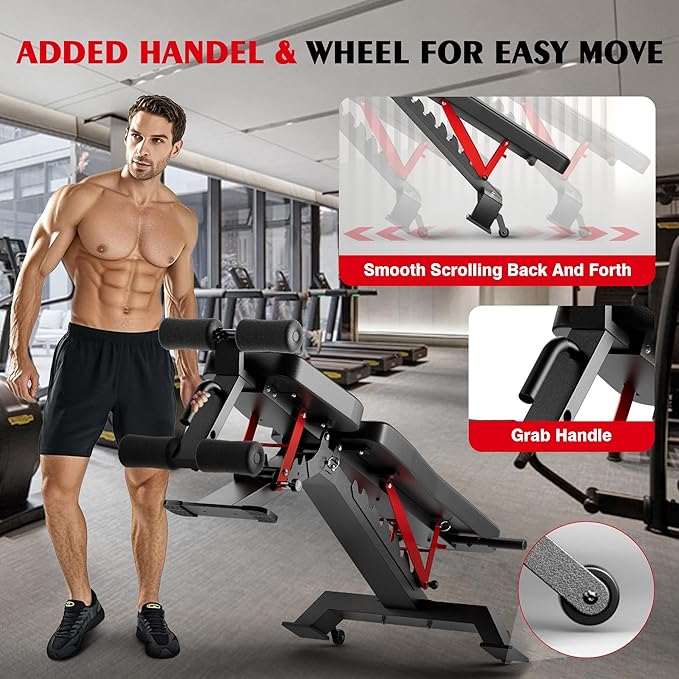 Adjustable Weight Bench - Foldable Workout Bench for Home Gym, PRO Heavy Duty 1300lb Capacity Full Body Strength Training with 8-Level Incline/Flat/Decline Positions & Space-Saving