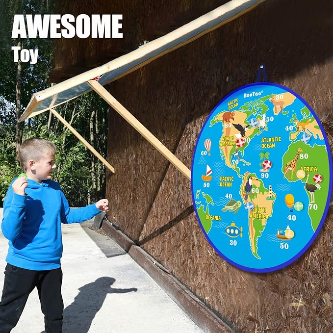 BooTaa 29" Large Dart Board for Kids, Kids Dart Board with Sticky Balls, Boys Toys, Indoor/Sport Outdoor Fun Party Play Game Toys, Birthday Gifts for 3 4 5 6 7 8 9 10 11 12 Year Old Boys Girls