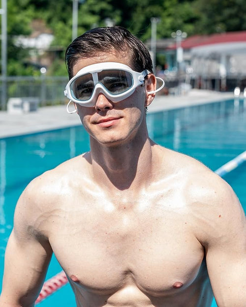 Adult Swimming Goggles,Leak-Proof,Anti-Fog Pool Glasses,Wide View Swim Goggles with Ear Plugs and Nose Clip