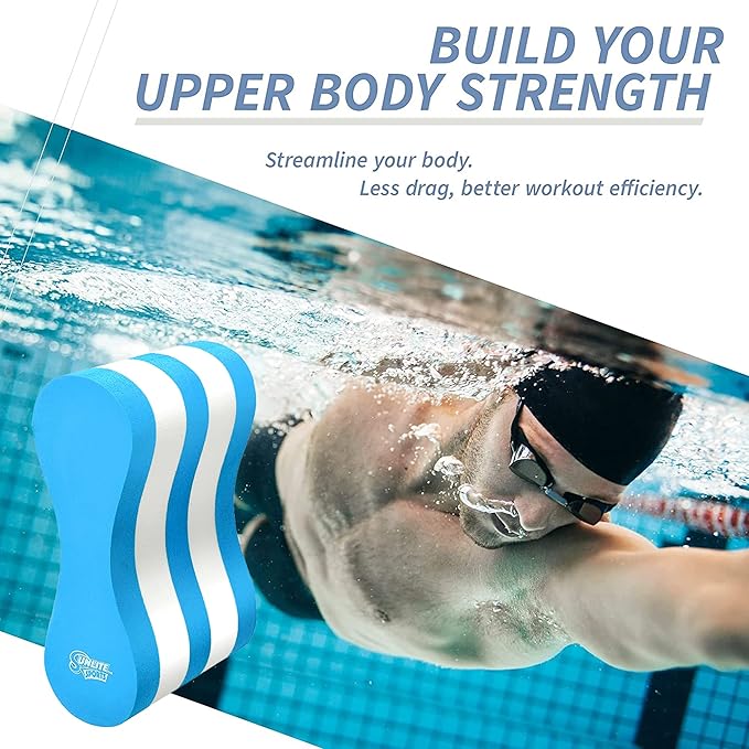 Sunlite Sports EVA 5-Layer Pull Buoy Leg Float - Pool Training Aid, Legs and HIPS Support for Adults, Kids, and Beginners, for Swimming Stroke