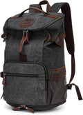 Kalesi Gym Duffle Bag Backpack 4-Way Vintage canvas with Shoes Compartment for travel Sport Hiking laptop (Vintage black)
