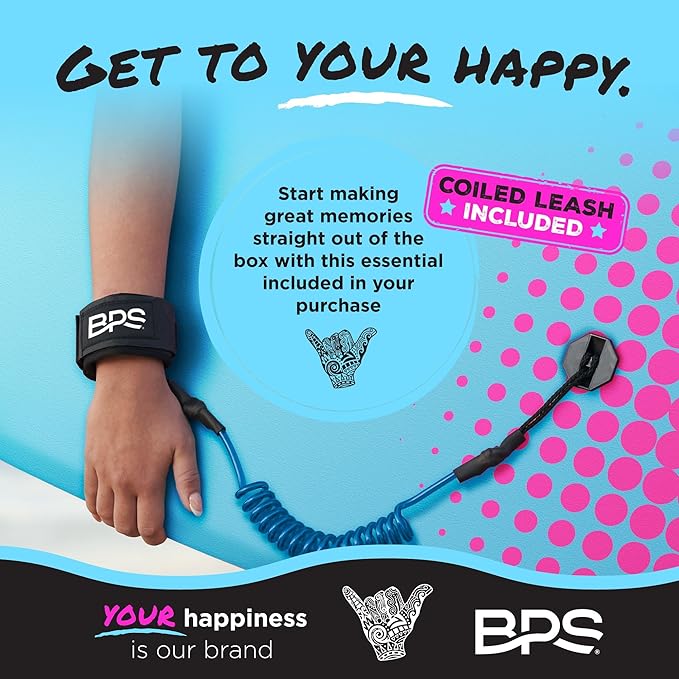 BPS New Zealand ‘Shaka’ Body Board for All Wave Conditions - Lightweight with EPS Core, HDPE Slick Bottom, Body Boards for Beach with Wrist Leash and Plug for Kids and Adults - All Skill Levels
