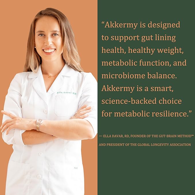 Akkermansia Probiotic for Appetite & Craving Control | Increases GLP-1 & Boosts Healthy Weight | 180 Day Supply | Made in USA | Bacillus Coagulans, B2, D3 & Chromium |SIBO Friendly, Vegan, Gluten Free