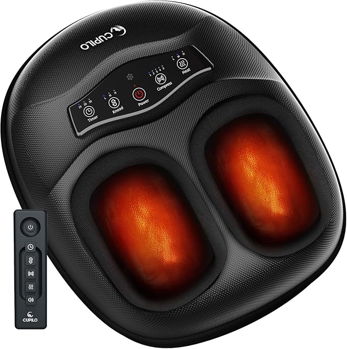 FSA Foot Massager with Heat and Remote - HSA Eligible, Feet Massager for Plantar Fasciitis & Neuropathy, Shiatsu Deep Kneading for Foot Pain Relief, Gifts for Mom Dad, Fits Up to Size 13