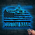 Personalized US Army Helicopter Metal Sign With LED Lights, Custom Helicopter Metal Sign, Hobbie Gifts, Helicopter Sign, Wall Hanging Home Decor Birthday Xmas Gift
