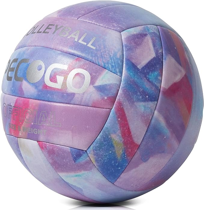 Volleyball Size 5 PU Leather Soft Indoor Outdoor Volleyballs Sports Training Game Play Ball for Beginner, Teenager, Adult, 8.2