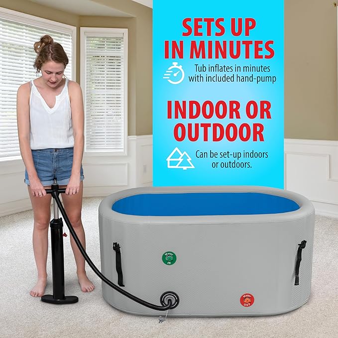 Glacier Ice Bathtub with Chiller. 1 HP Chiller with Tub Included (Gray, 1 HP)