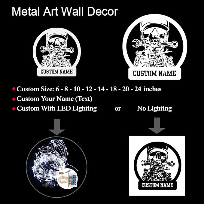 Personalized Electrician Metal Sign with LED Lights, Custom Electrician Metal Wall Art, Gift For Electrican, Wall Art Hanging Home Decor Birthday Xmas Gift