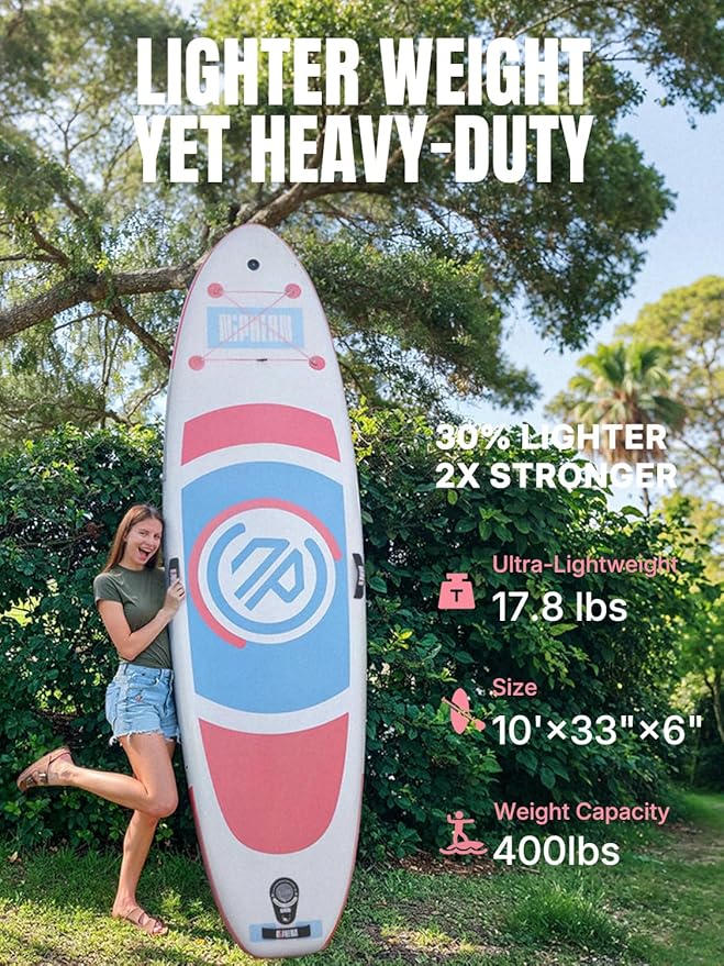 Niphean（Ultra-Light）Inflatable Paddle Board with (Beginner Friendly) StabilTrac Fin and Durable SUP Accessories, 10' Stand Up Paddle Boards for Adults & Youth, Versatile Yoga Paddle Board, Gift Ideas