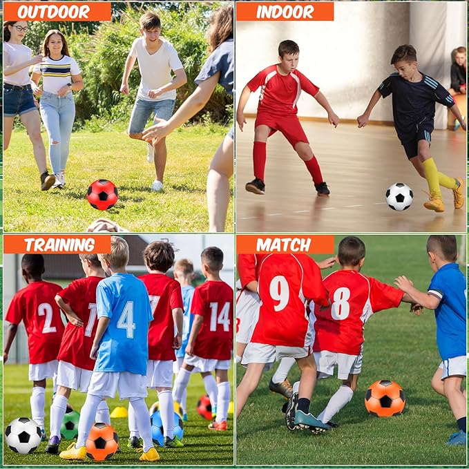 12 Pack Operation Christmas Bulk Items Soccer Ball with Pump Needles, Official Size 3/4/5 Soccer Ball Deflated Gift for Christian Charity Donation Training Practice