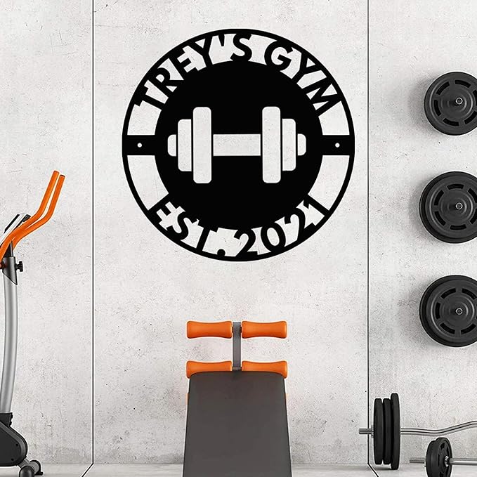 Luxury Personalized Gym Metal Sign, Custom Home Gym Decorations, Gifts for Fitness Lovers, Workout Room Decor, Gym Signs, Christmas Gifts 8