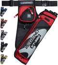 LEGEND XT320 Archery Quivers - Nylon Hip Quivers with 3 Arrow Tube Cases for Target Shooting - Adjustable Waist Belt, T-Slot, Storage Compartments for Accessories, Gear, Tools, Release Tab, Score Card