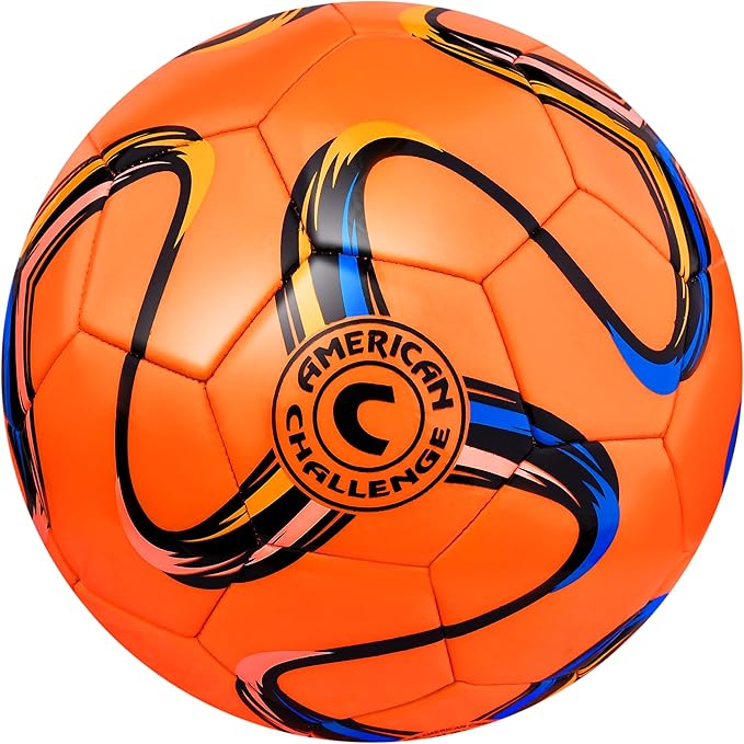 American Challenge Brasilia Soccer Ball – Soccer Ball Size 5, 4, 3 & 2 – for Youth & Adults – Ideal for Practice, Training & Grass Fields