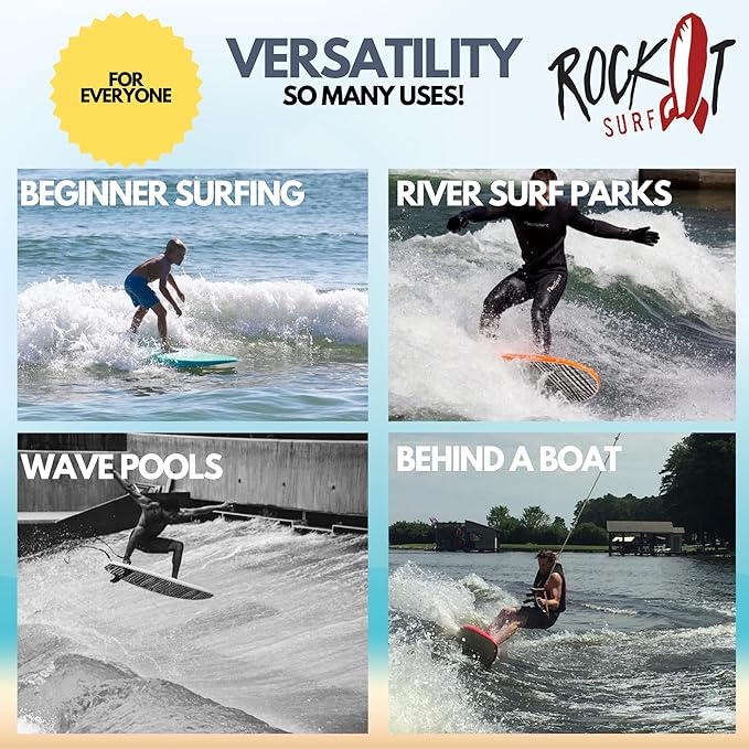 Rock-It 4'10" CHUB Soft Top Surfboard - Kids & Mini, Easy to Paddle & Maneuverable for Beginners