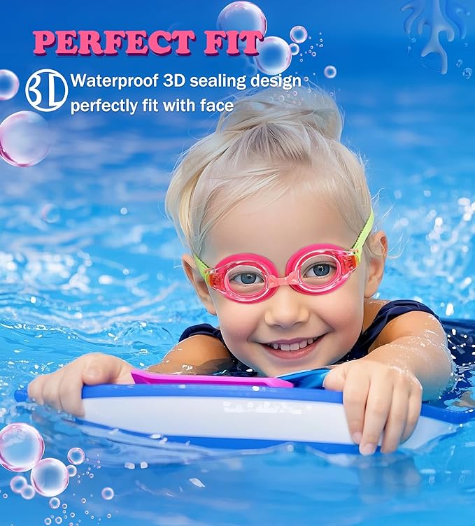 Aegend 2 Pack Kids Goggles, Swimming Goggles for Kids Age 4-16 Boys and Girls Youth, Anti-Fog Waterproof Anti-UV Pool Goggles