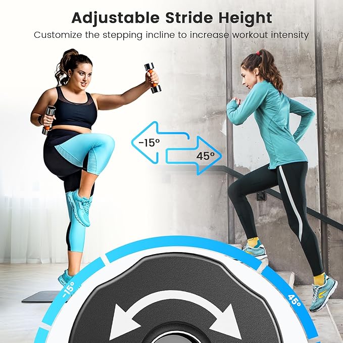 Sportsroyals Stair Stepper for Exercise, Mini Steppers with Resistance Band, Hydraulic Fitness Stepper Exercise Home Workout Equipment for Full Body Workout, 330lbs Weight Capacity