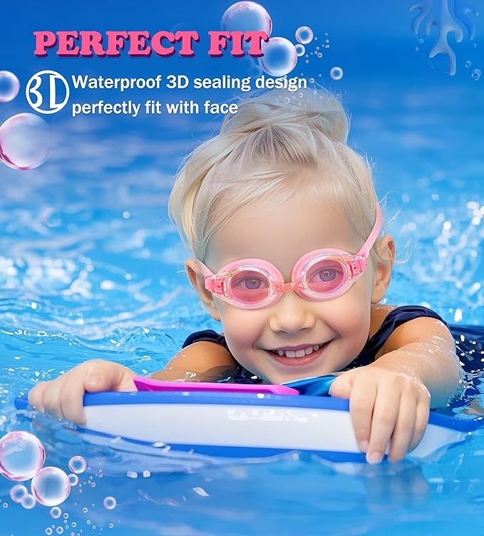 Aegend 2 Pack Kids Goggles, Swimming Goggles for Kids Age 4-16 Boys and Girls Youth, Anti-Fog Waterproof Anti-UV Pool Goggles