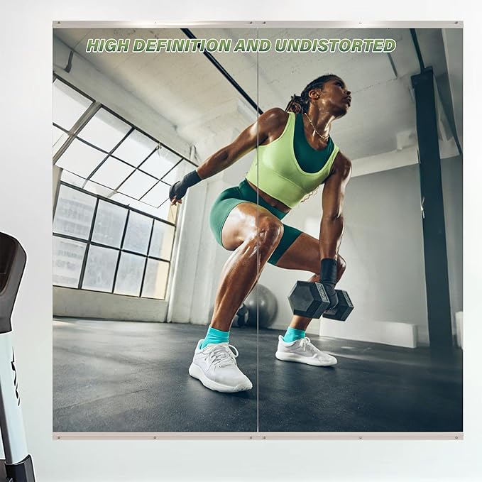 ROOMTEC Workout Mirrors for Home Gym 48"x24"-2PCS, Large Wall Mirror Full Length for Fitness, Yoga, Big Wall Mounted Frameless Glass Mirror for Garage, Dance Studio, Bedroom