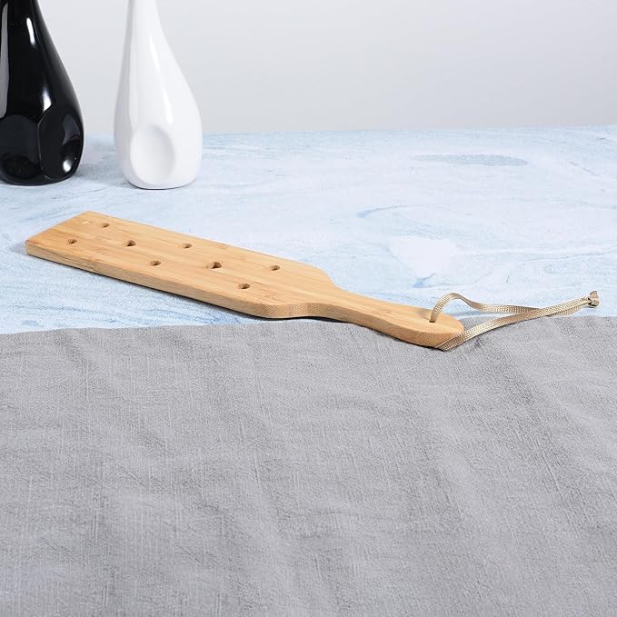 Bamboo Wood Paddle, 13.3 Inch Wooden Paddle with Airflow Holes