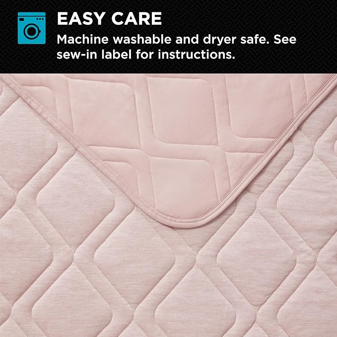 Brookstone Cooling Comfort Throw Blankets for Sleeping - Innovative Cooling Dual-Sided Throw - Oversized Cool Blanket for Hot Sleepers - Nylon and Polyethylene Blanket - Rose Smoke