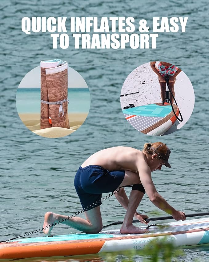 Highpi Inflatable Stand Up Paddle Board for Youth and Adults – Wide Sup with Premium Accessories, Blow Up Paddleboard for Surfing, Fishing, Yoga & More