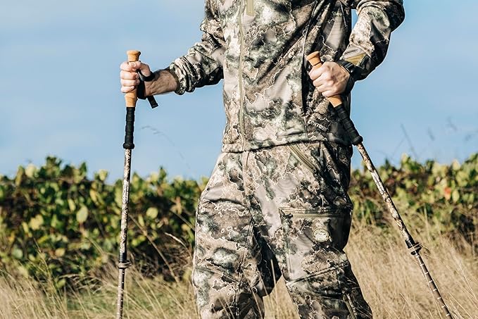 Cascade Mountain Tech Trekking Poles - Carbon Fiber Monopod Walking or Hiking Sticks with with Accessories Mount and Adjustable Quick Locks