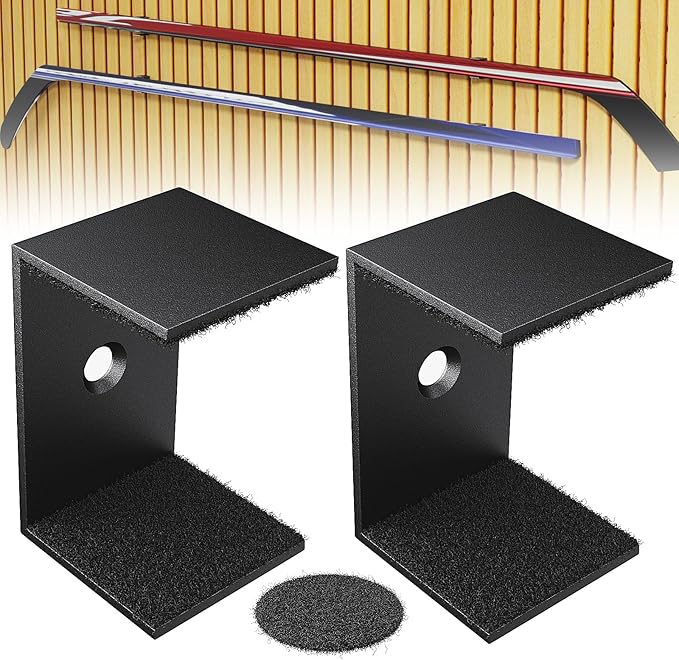 Hockey Stick Display Holder Wall Mount, Hockey Stick Storage Rack, Ice Hockey Stick Hangers for Hockey Room Decor Boys, Supports Vertical、Diagonal、Horizontal Display- Black