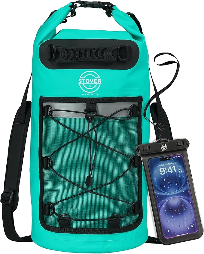 STOVER 5/10/25/30/40/55L Waterproof Backpack- Floating Dry Bag for Kayaking, Travel, Beach, Hiking, & Camping, Men/Women