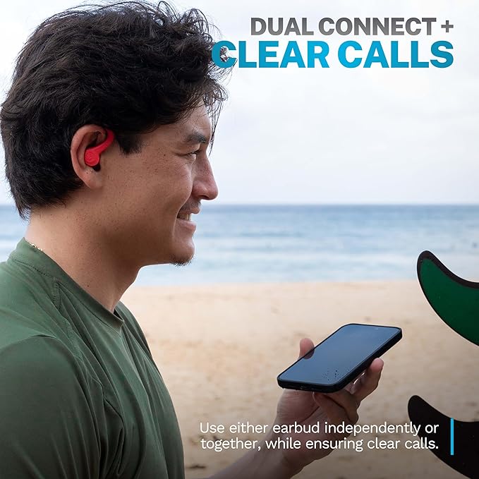 JLab Go Air Sport+ Wireless Workout Earbuds Featuring C3 Clear Calling, Secure Earhook Sport Design, 35+ Hour Bluetooth Playtime, and 3 EQ Sound Settings (Coral)
