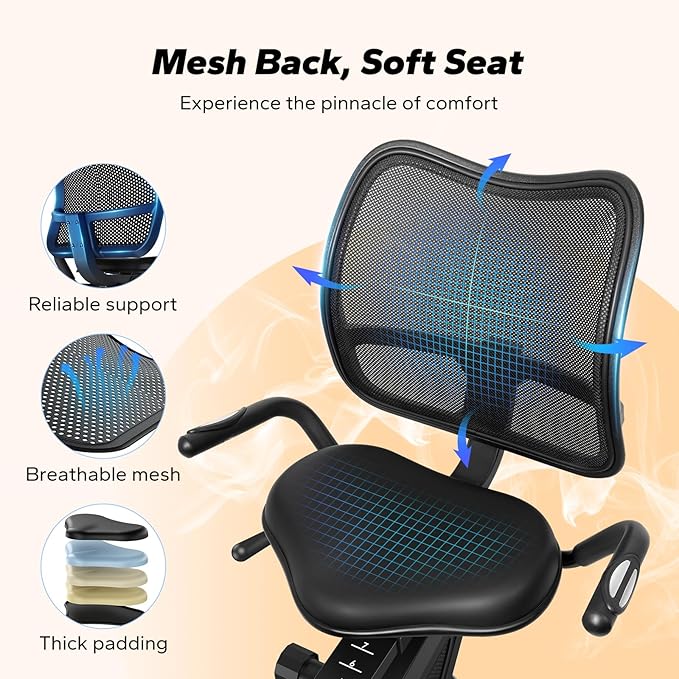 MERACH Recumbent Exercise Bikes for home, Light Commercial High-end Recumbent Bike for Seniors Adults, Magnetic Recumbent Exercise Bike with Smart Bluetooth and Exclusive App, LCD, Heart Rate Handle