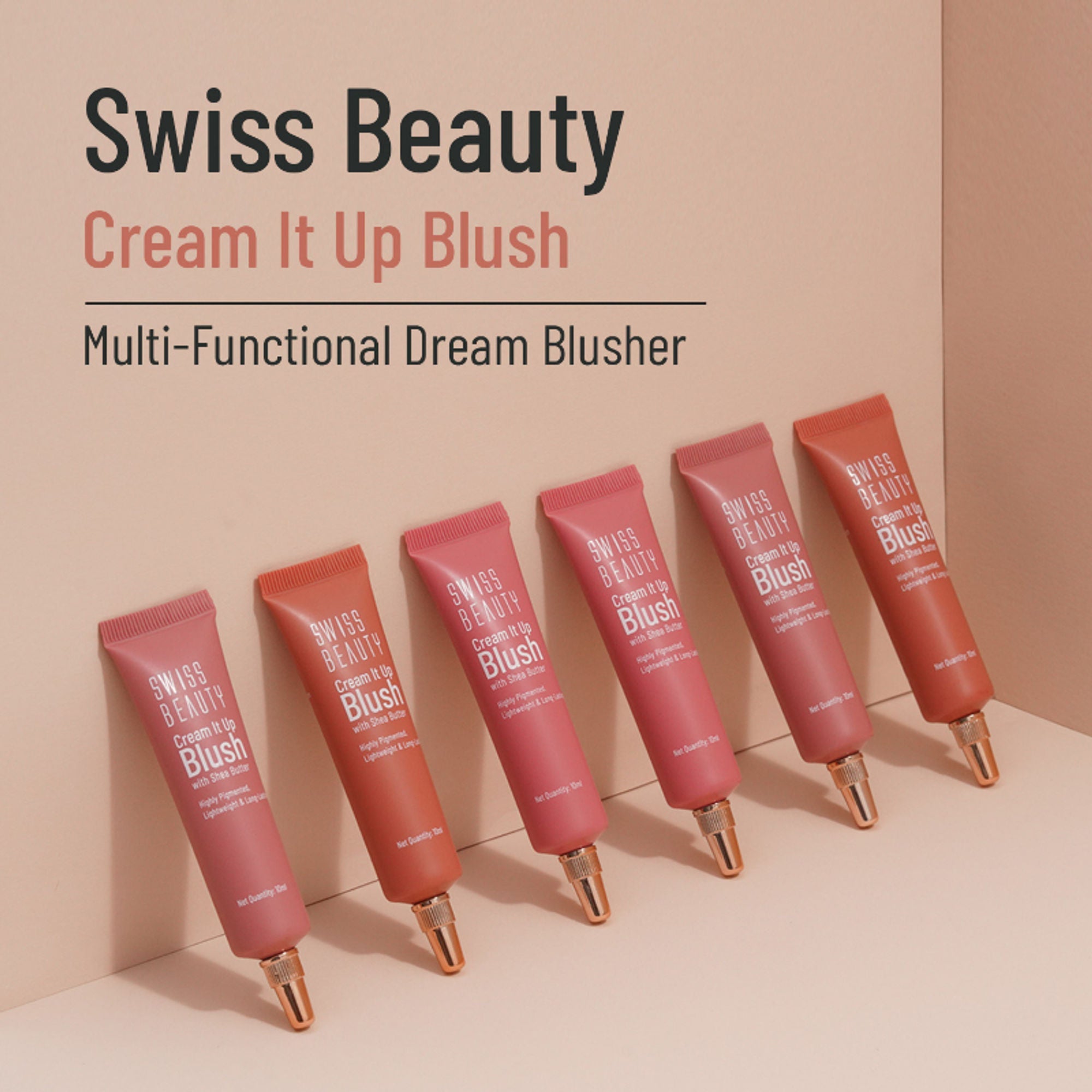 Swiss Beauty Cream It Up Blusher With Shea Butter , Multi-Functional , Matte Finish - 4 Copper Cheeks