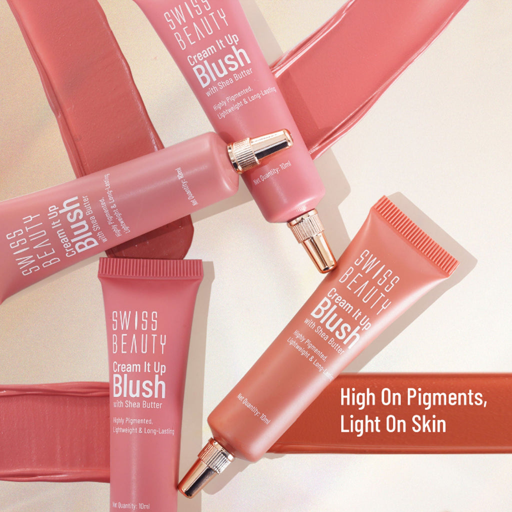 Swiss Beauty Cream It Up Blusher With Shea Butter , Multi-Functional , Matte Finish - 5 Cheek-o-pink