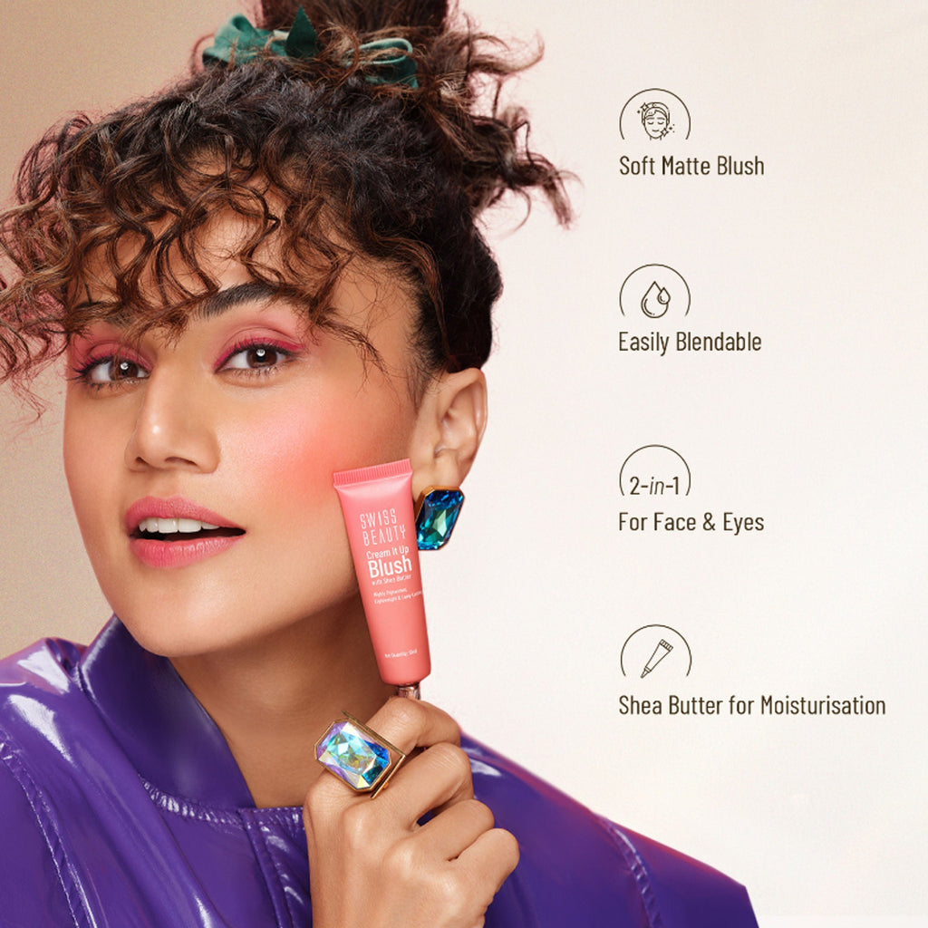 Swiss Beauty Cream It Up Blusher With Shea Butter , Multi-Functional , Matte Finish - 5 Cheek-o-pink