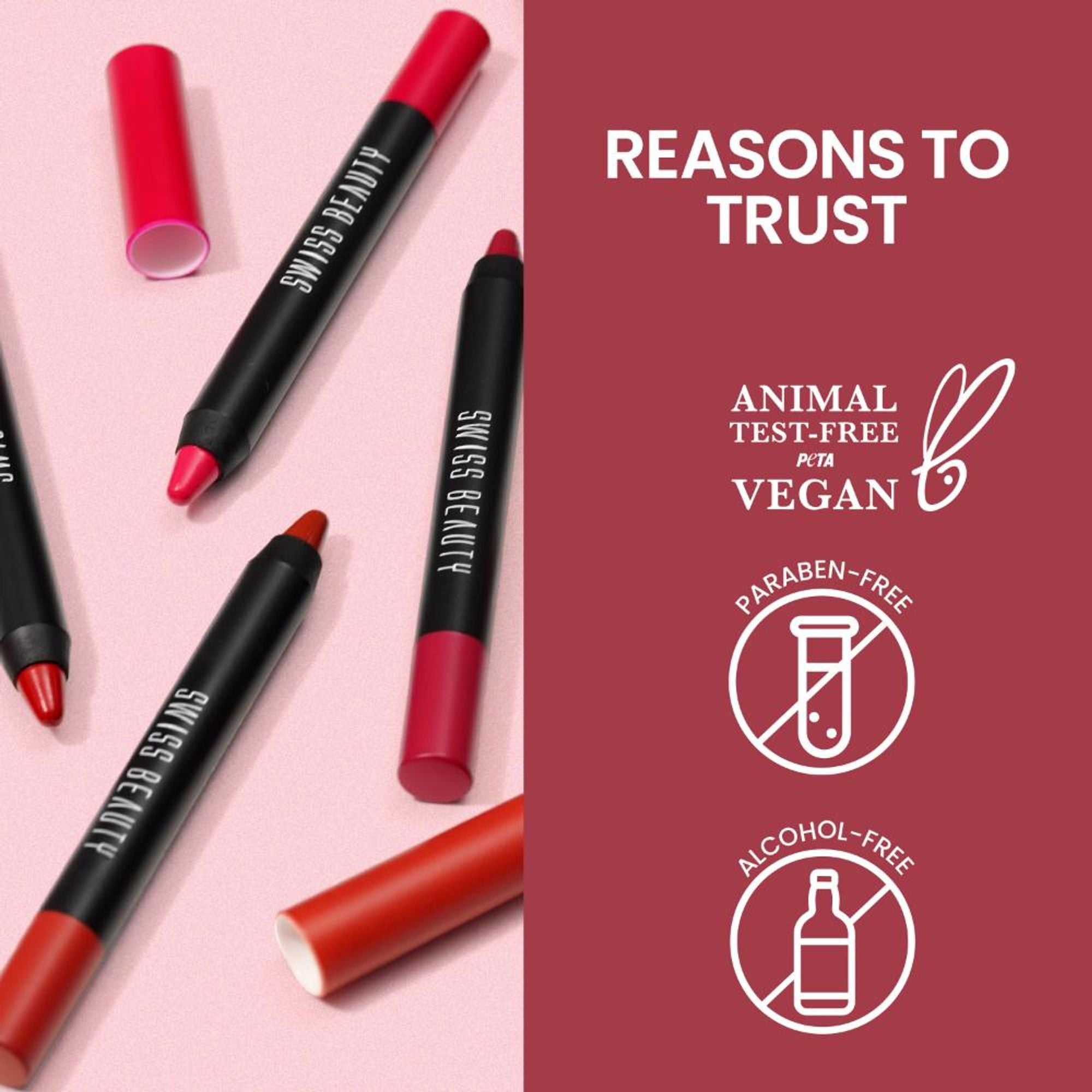 Swiss Beauty Matte Long Lasting Stay Maxx Lip Crayon Lipstick Matte Finish - Plum Pick