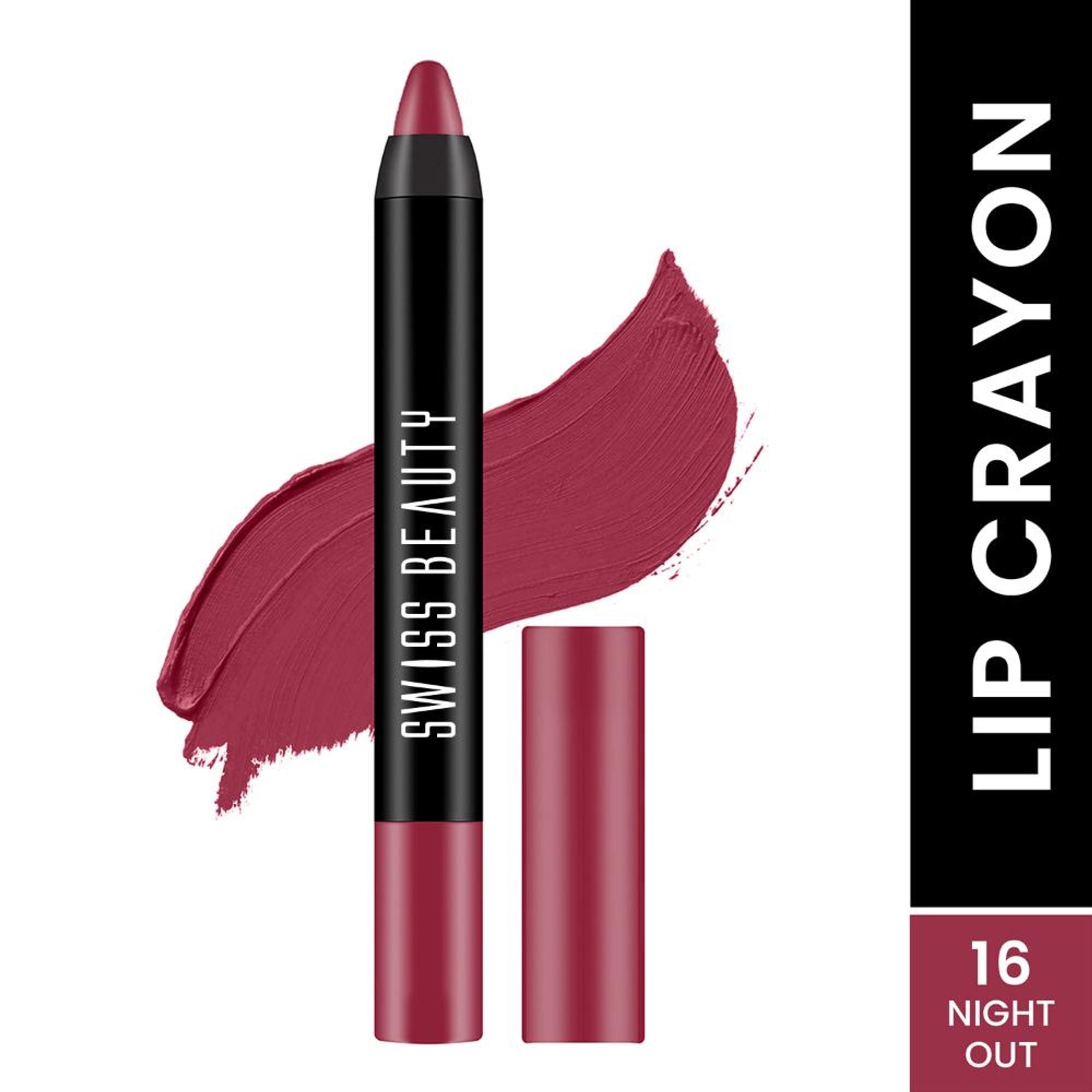 Swiss Beauty Matte Long Lasting Stay Maxx Lip Crayon Lipstick Matte Finish - Night Out