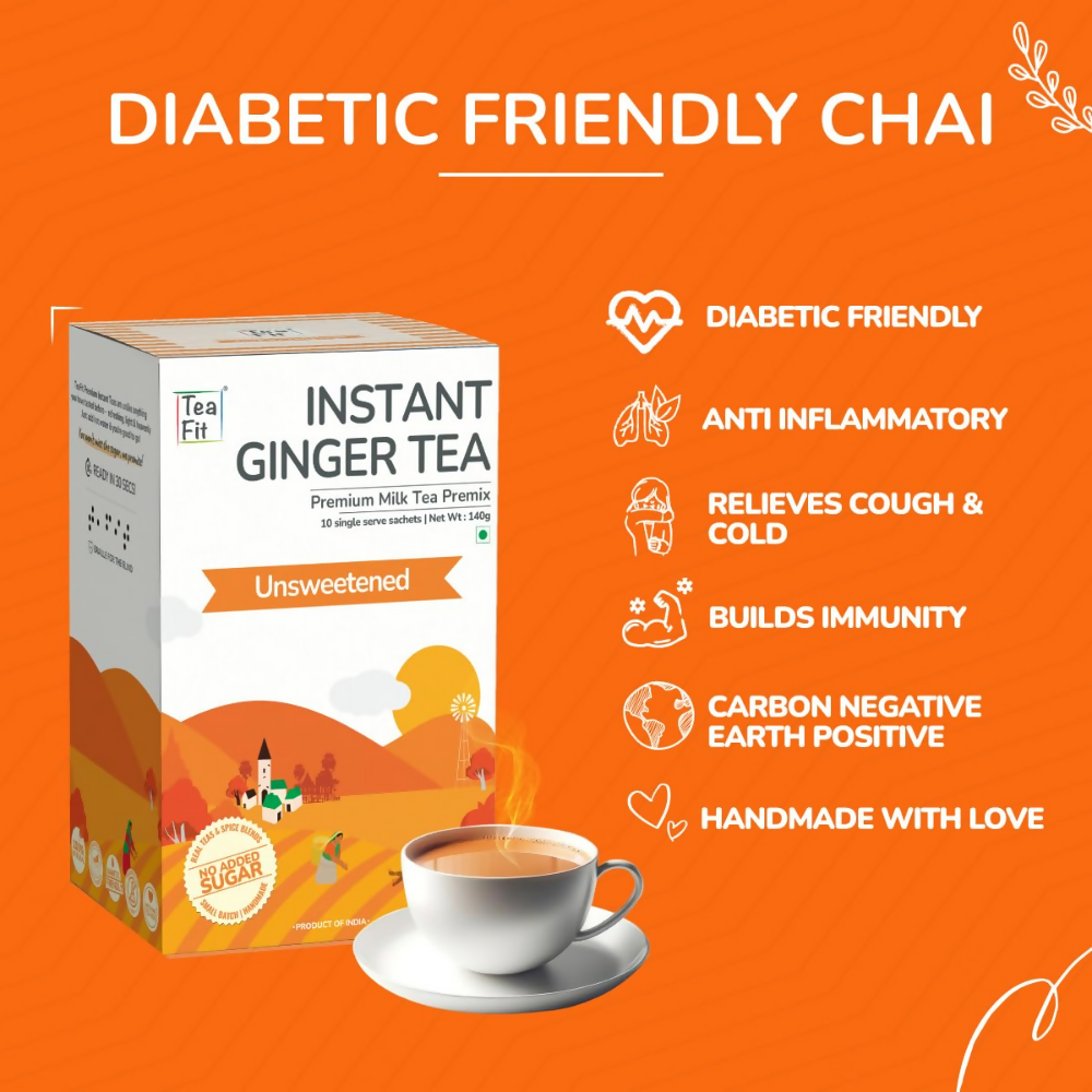 TeaFit Premium Zero Sugar Instant Tea Premix - Masala & Ginger