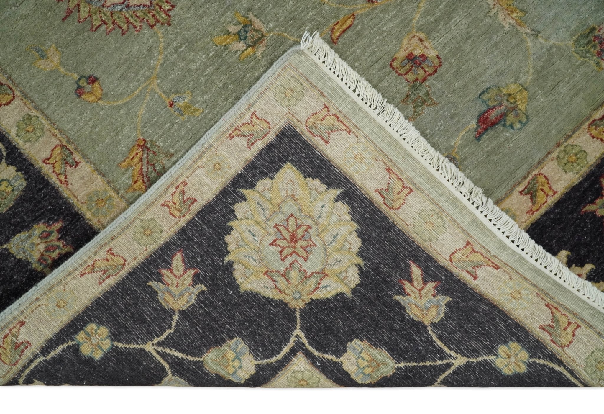 8x10 Fine Hand Knotted Silver and Black Muted Antique Traditional Vintage Persian Wool Rug | AGR45